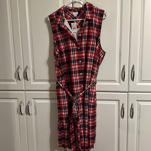 Plaid J Crew dress with pockets!